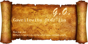Gavrilovits Otília névjegykártya